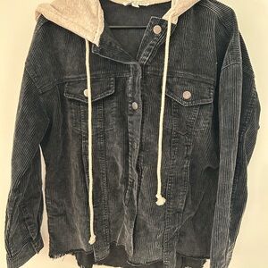 She + Sky Black Corduroy Jacket